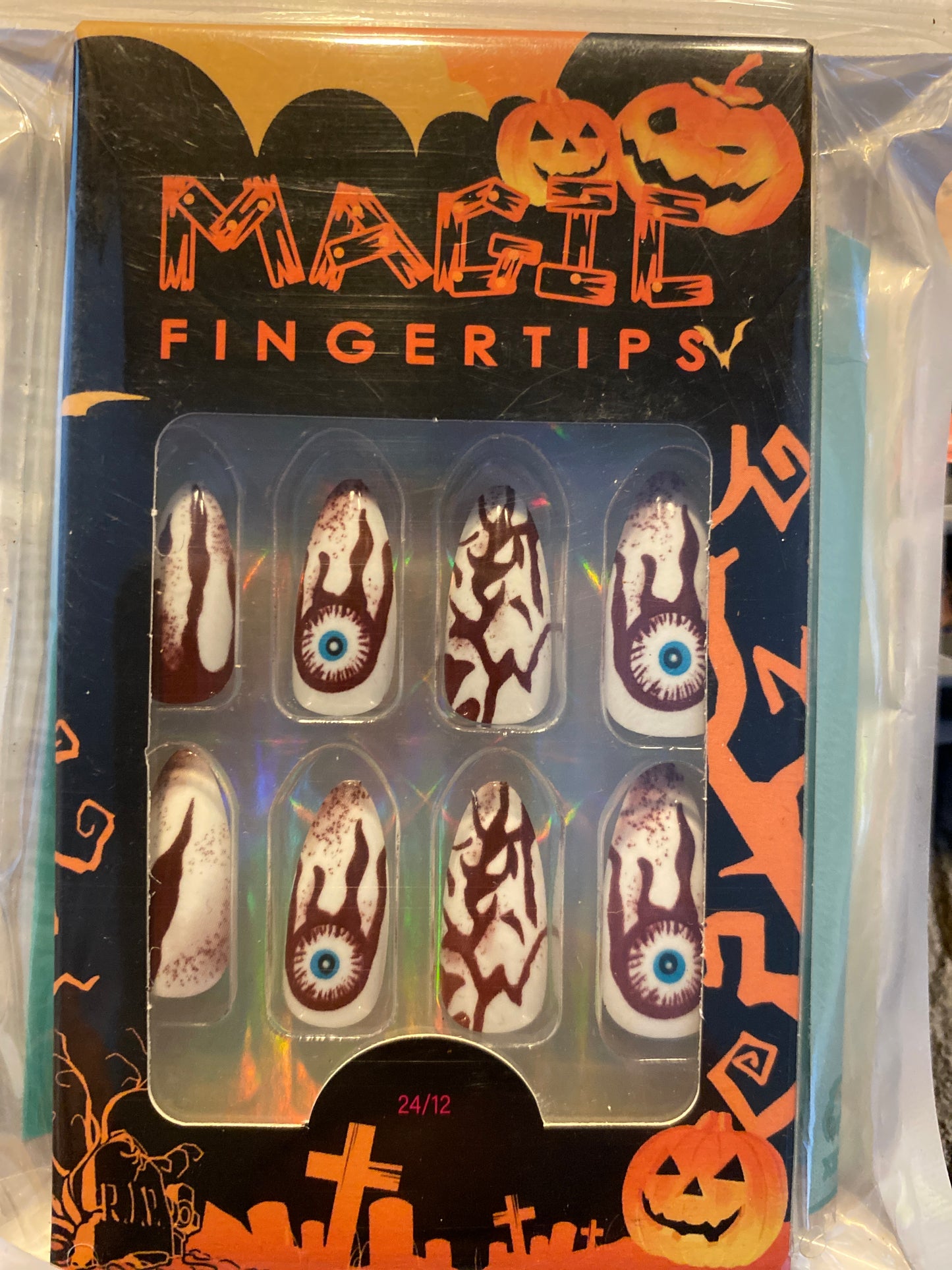 Halloween design false nails - come with the new style glue pads not superglue - 3 designs to choose from