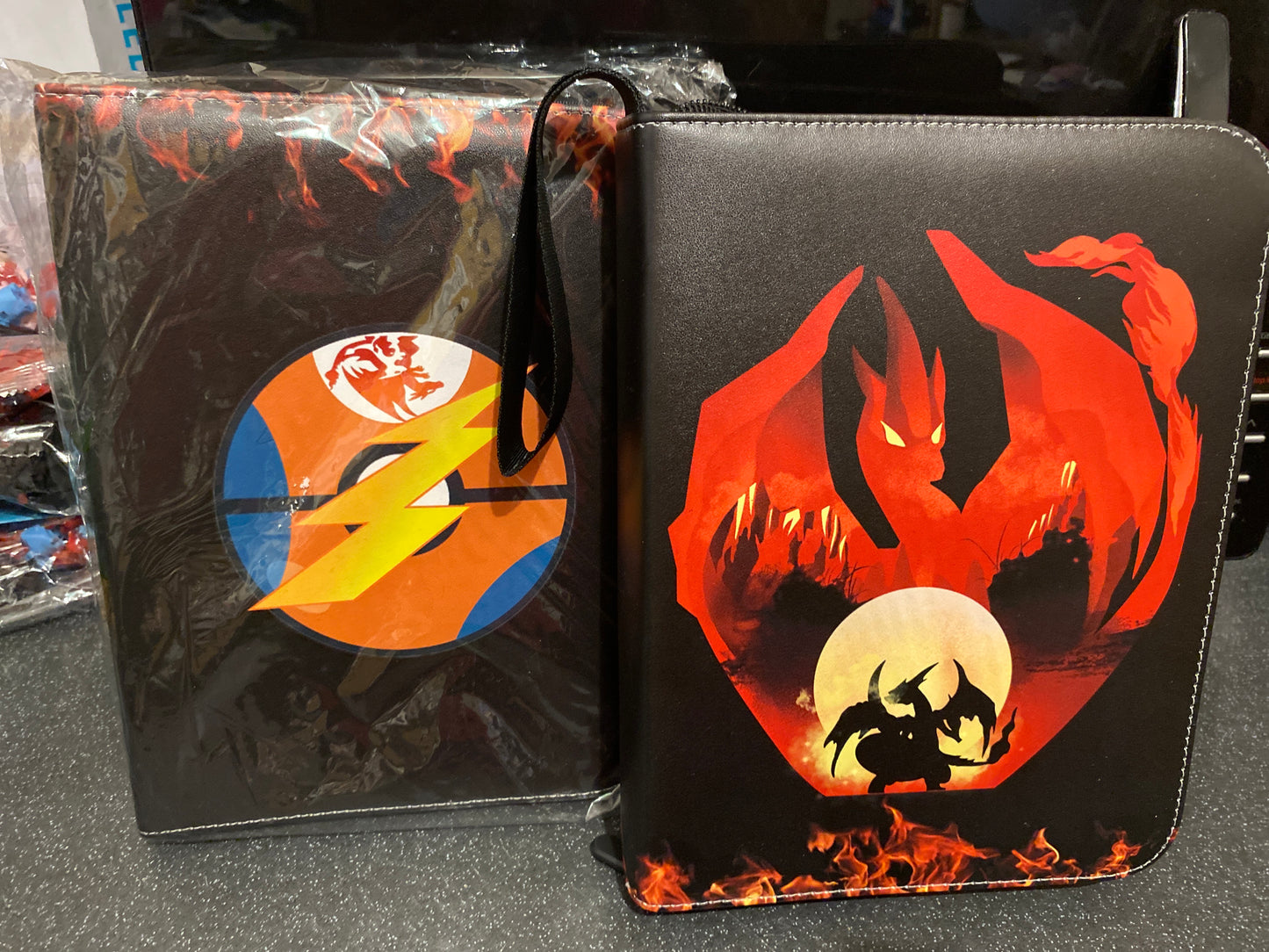 Trading card storage folders