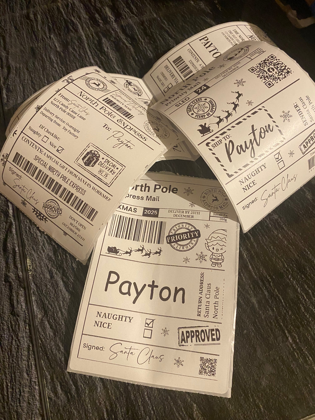 10 x Personalised Santa Shipping labels