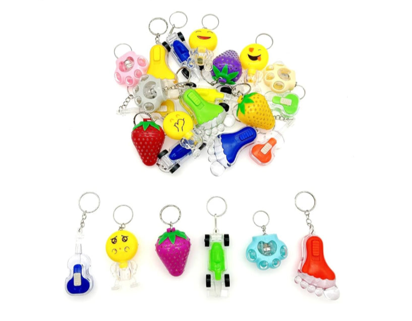 12 pack light up keyrings - perfect for kids party bags (KB)