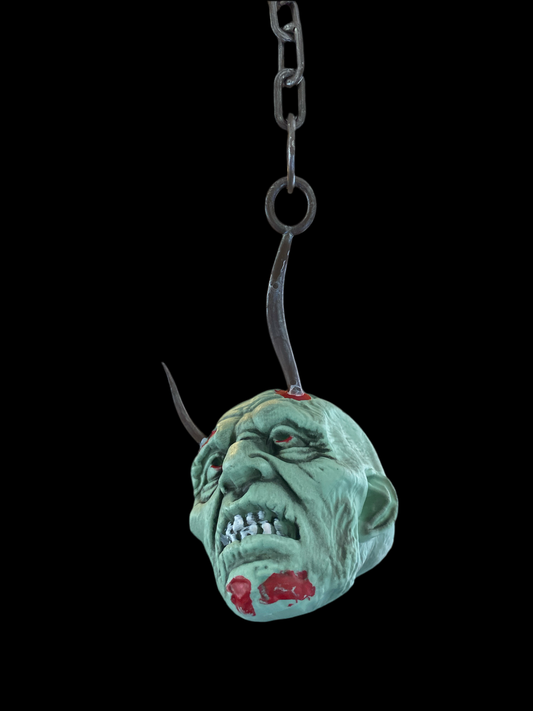 Green hanging skull decoration