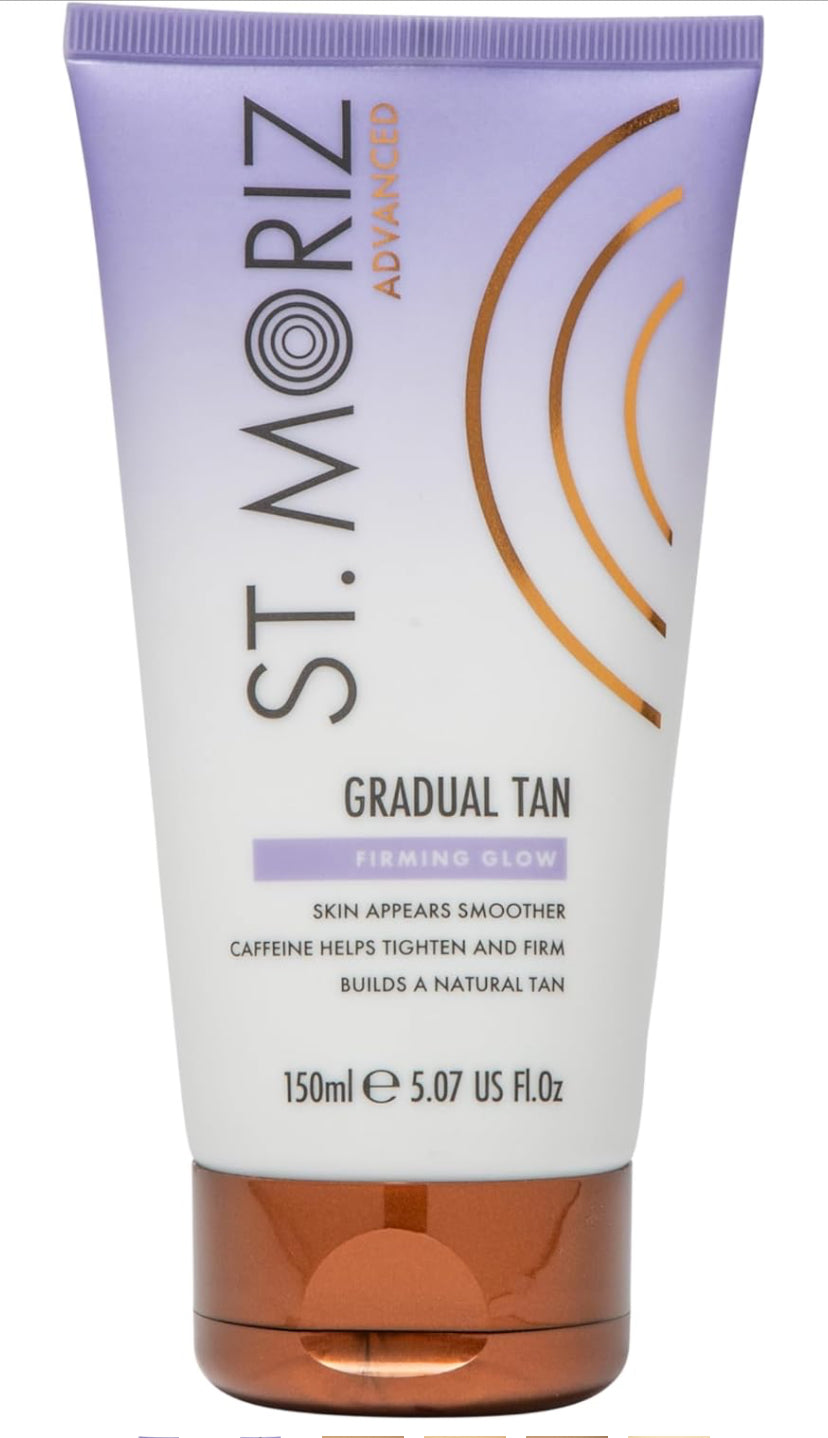 St. Moriz Advanced Firming Gradual Tanning Lotion | Hydrating Gradual Tan Moisturiser with Caffeine to Help Firm & Tighten Skin | Builds up a Natural Glow in 1 to 3 Applications | Vegan | 150ml RRP £9.99