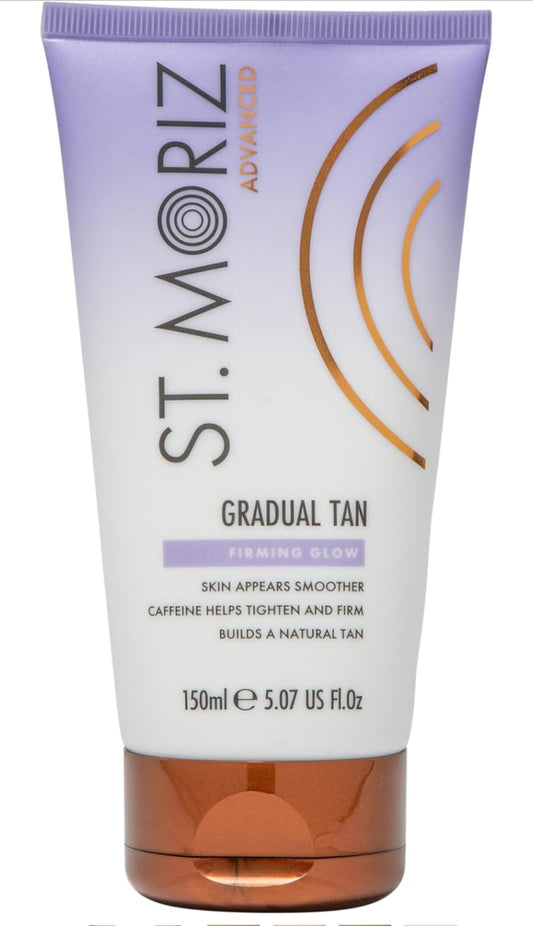 St. Moriz Advanced Firming Gradual Tanning Lotion | Hydrating Gradual Tan Moisturiser with Caffeine to Help Firm & Tighten Skin | Builds up a Natural Glow in 1 to 3 Applications | Vegan | 150ml RRP £9.99