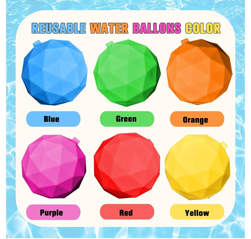 6 pack Durable reusable water bombs