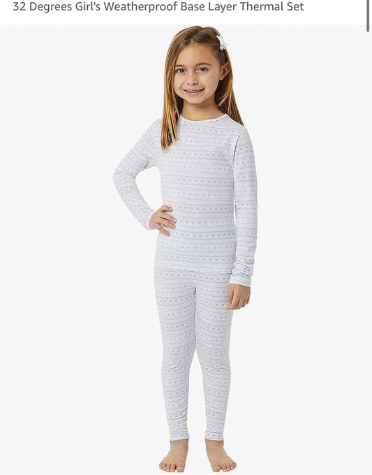 32 degrees kids base layer thermal set - super soft , super stretchy , super warm size Medium