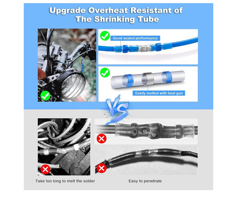 Solder Seal Wire Connectors, Waterproof Heat Shrink Solder Sleeve Self-Solder