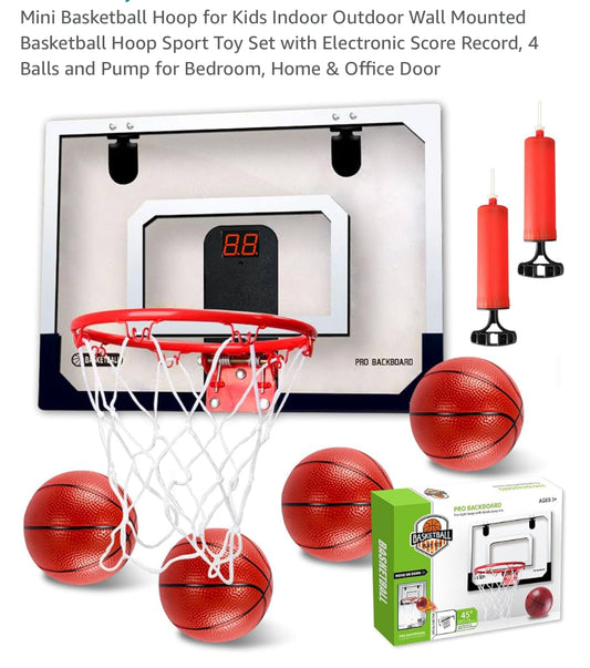 Mini Basket ball ring with electronic counter - box slightly damaged (KB)