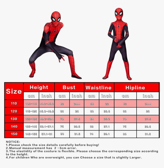 3 -5 years Spider-Man costume-OURS ARE BLACK AND RED NOT RED AND BLUE (KB)