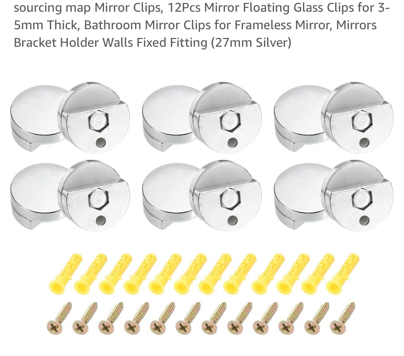 12 pack mirror / glass picture mounting clips RRP £14.49