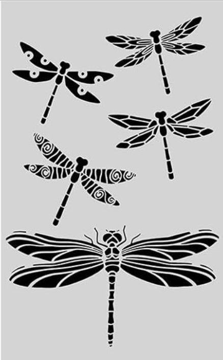 Be In Your Mind 4 PCS Painting Stencils Dragonfly Bee Honeycomb Stencils Painting Template