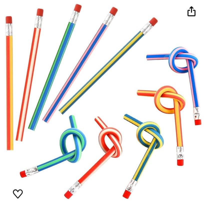 10 x Bendy pencils perfect for party bags