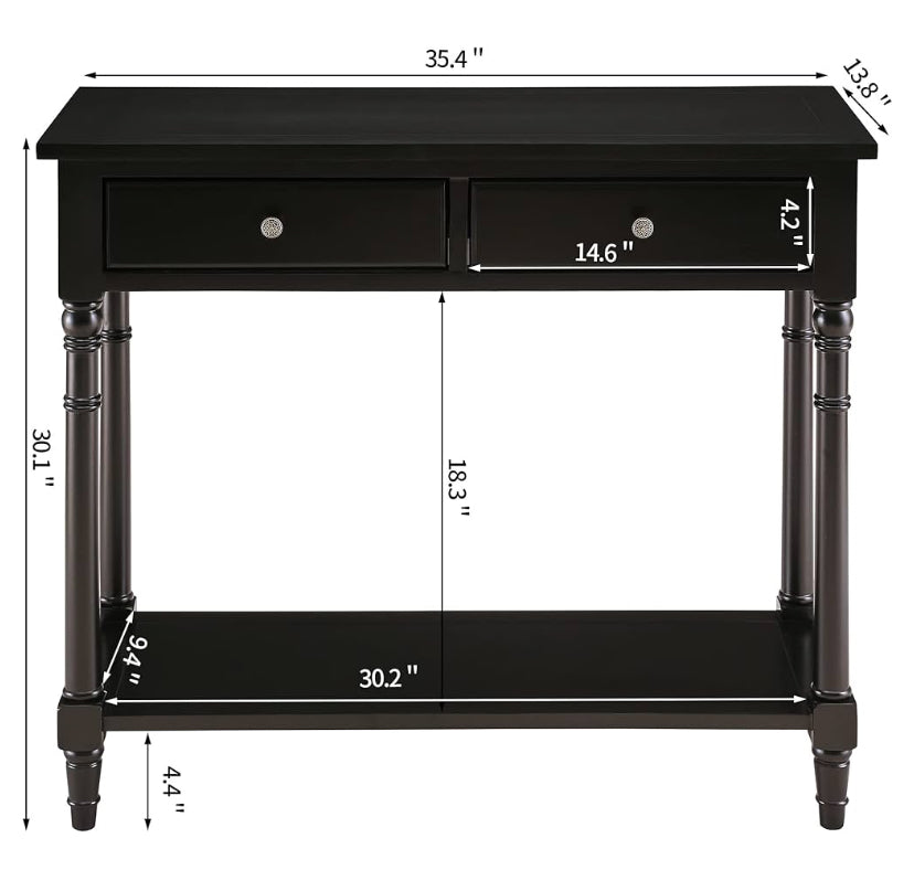 Black wood console table RRP £199 already assembled so no postage x