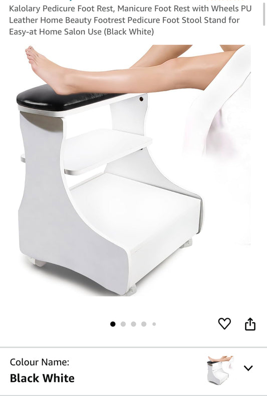 Pedicure foot rest RRP £92 , we can’t locate the wheels but they may turn up