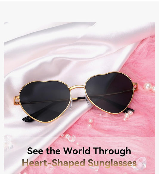 Heart shaped sun glasses - with hard protective case