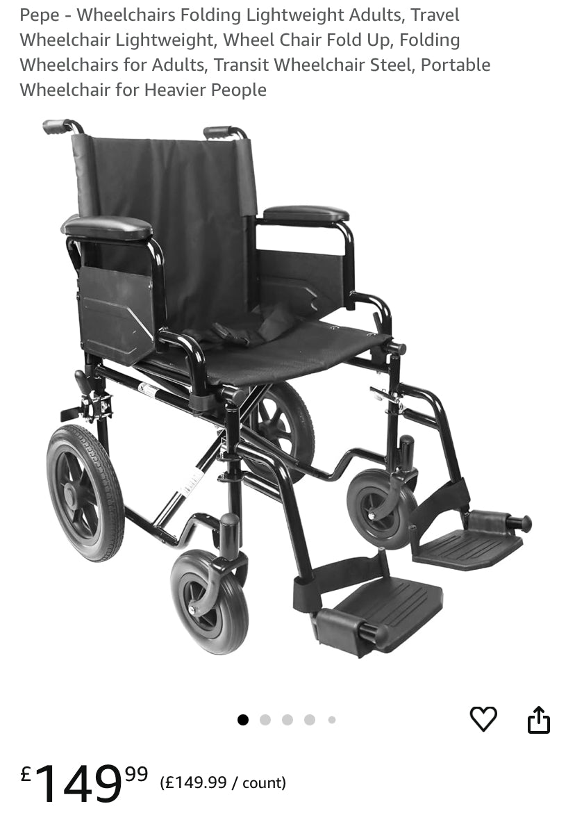 PEPE wheelchair, brand new in battered box - all details on pictures RRP £149