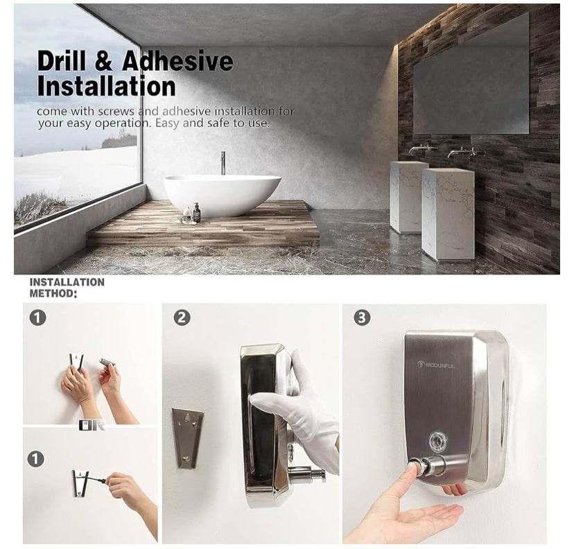 1000ml stainless steel soap dispenser RRP £24