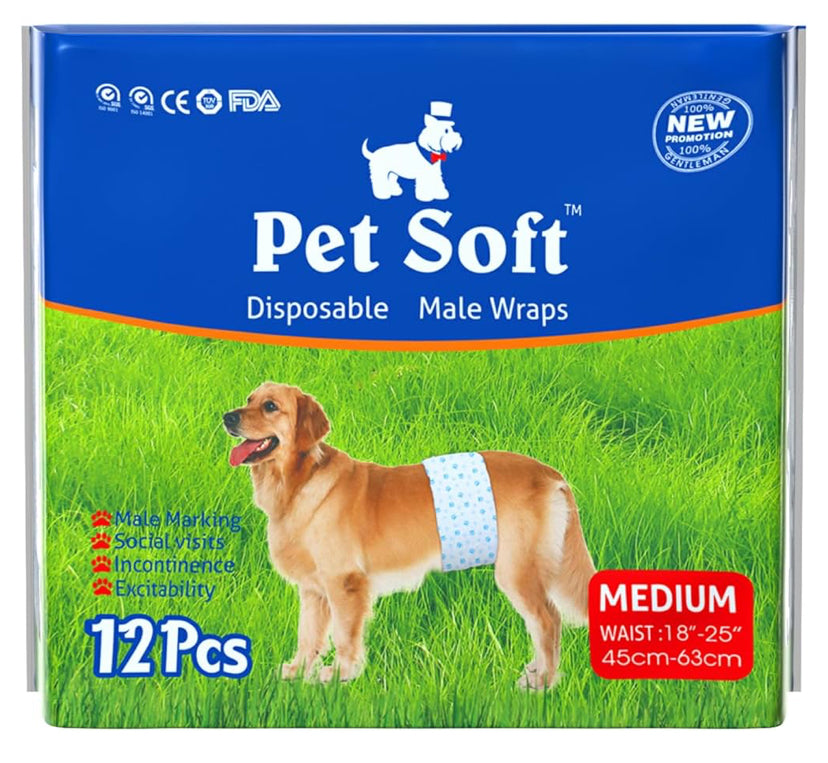 Pet Soft Male Dog Nappies - Disposable Pet Diapers Male Dog Wraps,