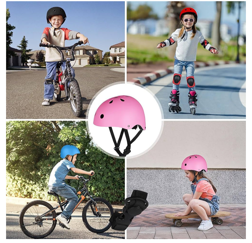 Adjustable pink Kids bike helmet 3-13years