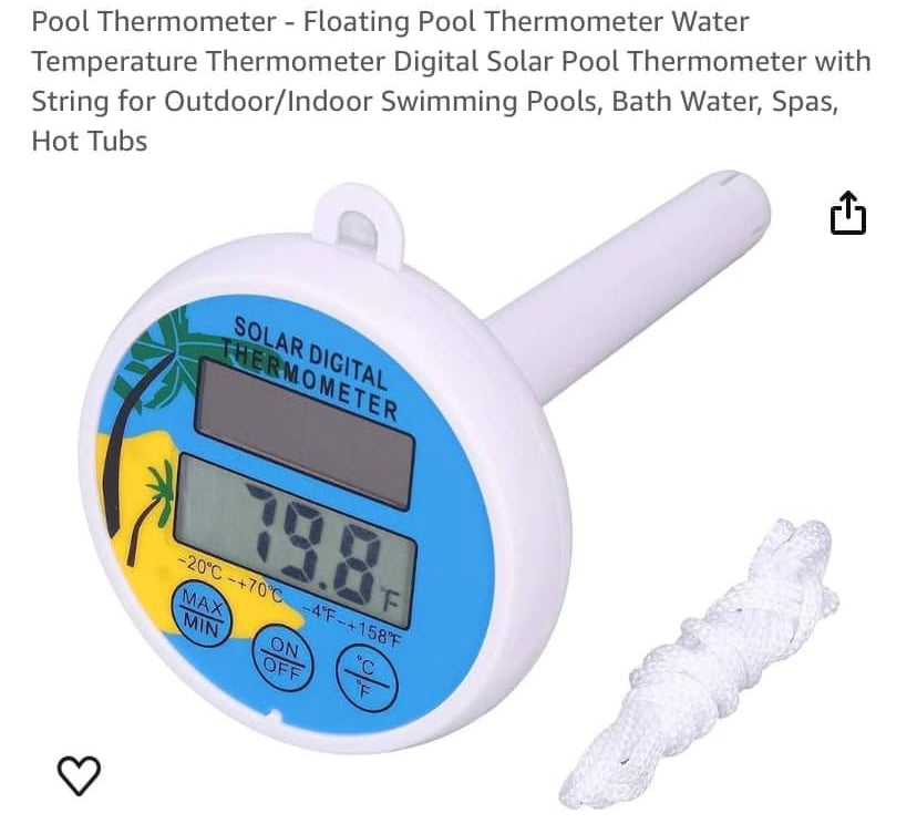 Solar pool thermometer