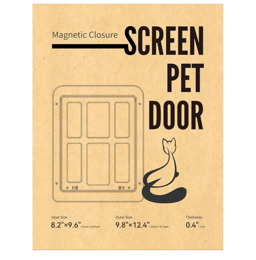 Screen door cat flap