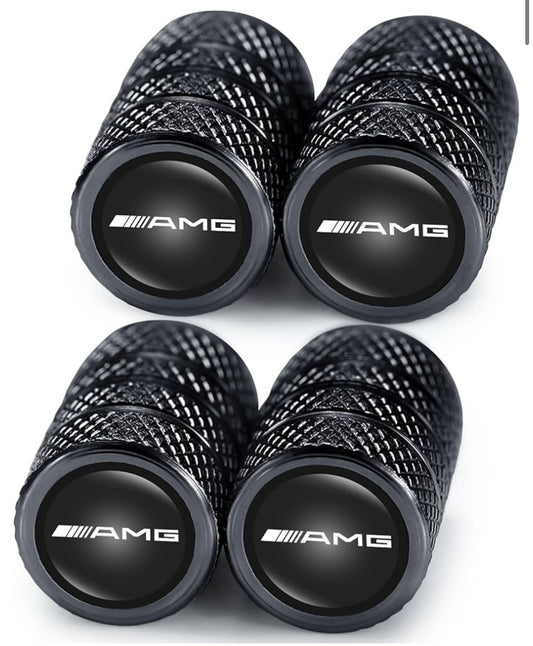 4pcs Car Tire Valve Stem Caps,Anodized Aluminum Auto Tyre Valve Caps for AMG Mercedes Benz GT GLC GLE G C-Class S-Class E-Class GLA,