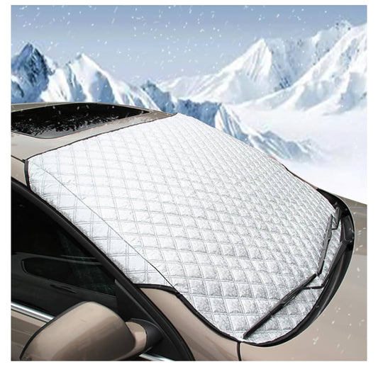 BEEWAY Car Windshield Cover, Heavy Duty Ultra Thick Protective Windscreen Cover - Snow Ice Frost Sun UV Dust Water Resistent - Pefect Fit for Cars SUVs suitable for All Year round use