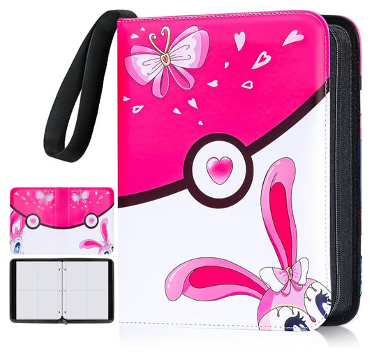 Pink trading card holder / Card Binder 504 Pockets, Trading Zipper Card Album