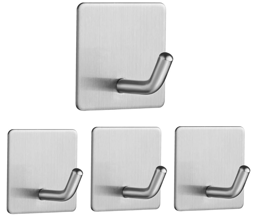 Vista Stick on Hooks, Self Adhesive Hooks Stainless Steel Sticky Hooks Waterproof and Rustproof