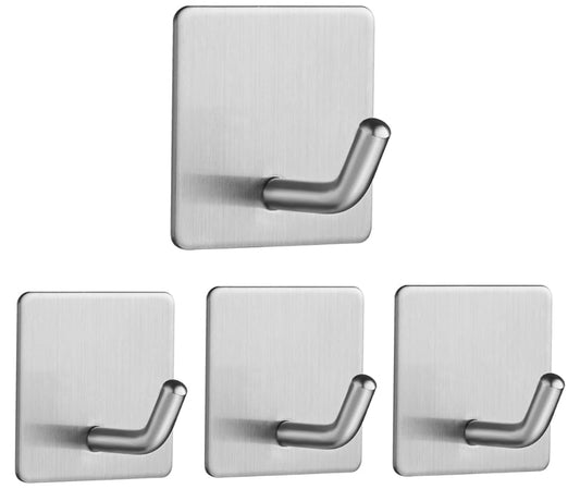 Vista Stick on Hooks, Self Adhesive Hooks Stainless Steel Sticky Hooks Waterproof and Rustproof