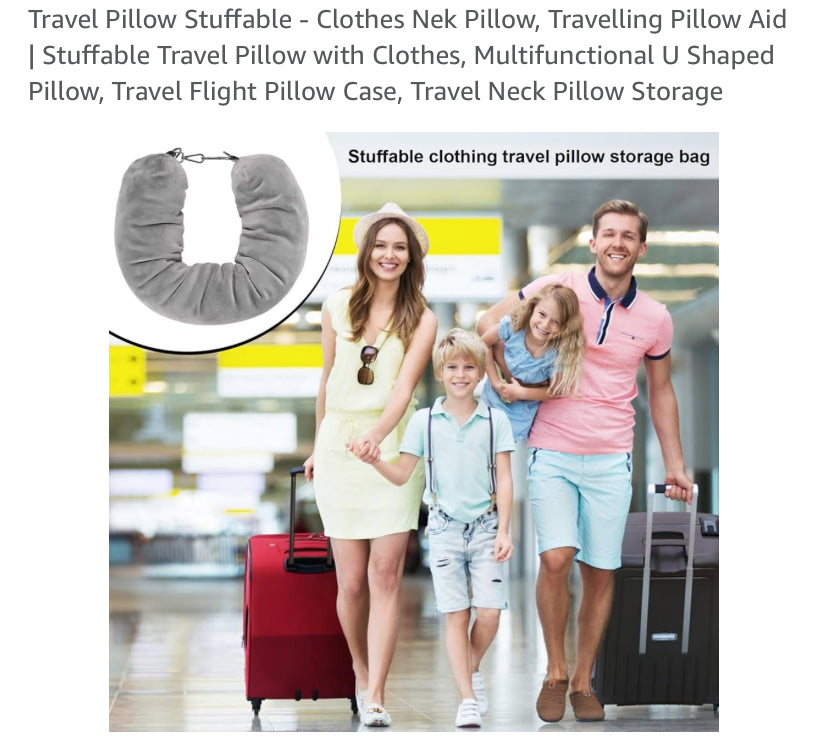 Stuffable travel pillow - shove all your smalls in it and save room in your luggage - love it 😂